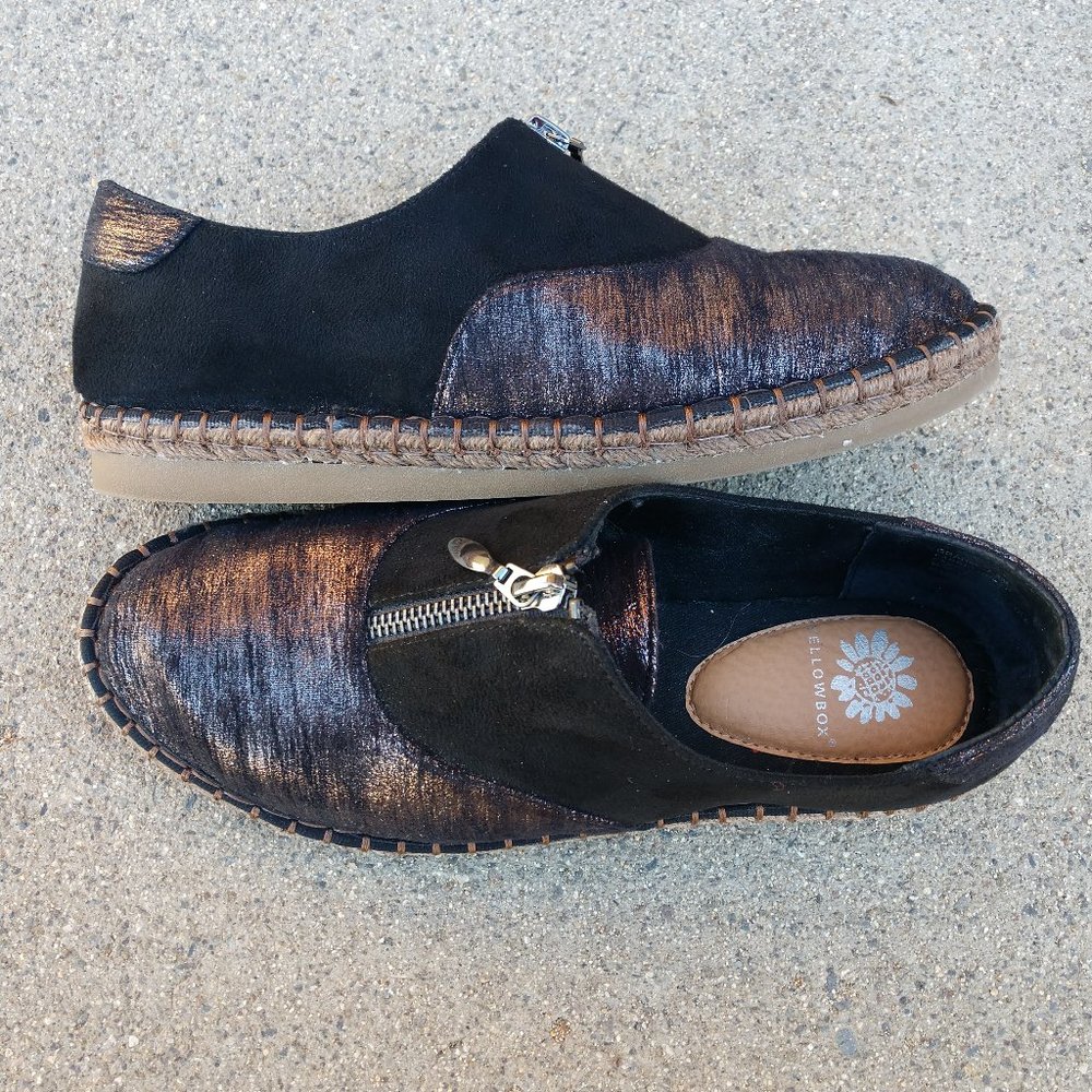 YELLOWBOX GRAHM ESPADRILLE SLIP ON SHOES 7.5 MEDIUM ZIP UP TOP